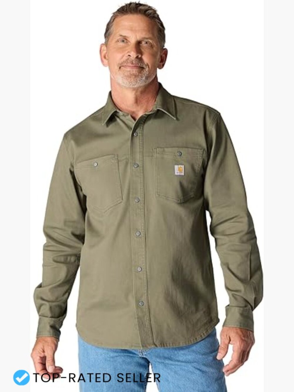 Rugged Flex Relaxed Fit Corduroy Long-Sleeve Shirt Plaid Snap Button